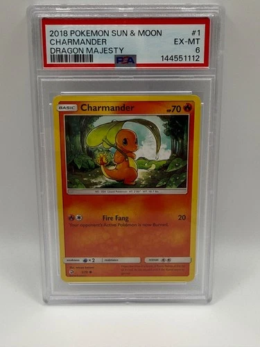 2018 POKEMON SUN & MOON DRAGON STORM #001 CHARMANDER PSA 6