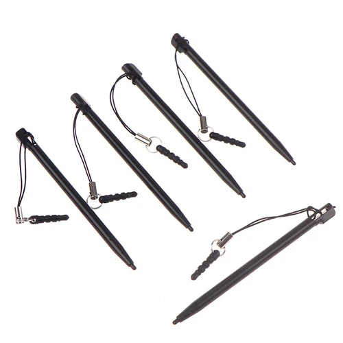 5Pcs Resistive Touch Screen Stylus Hard Tip Pen With Dust Plug Rope For POS  _ou