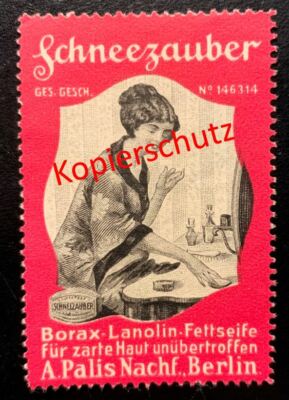 Werbemarke Schneezauber Borax Lanolin Reklamemarke Vignette Propagandamarke