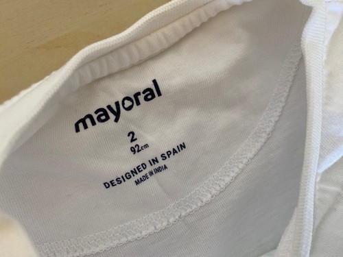 Boys Mayoral White Horse Print Short Sleeve T Shirt Top Age 2 - Picture 2 of 2
