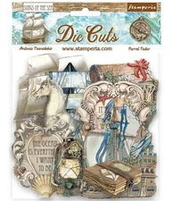 Stamperia SONGS OF THE SEA  Die Cuts Chipboard Ship and Treasure 42pc DFLDC85