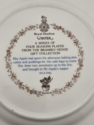 Brambly Hedge Winter Beaker Royal Doulton Tea Cup & 2 Plates 1983 Jill Barklem - Picture 23 of 23