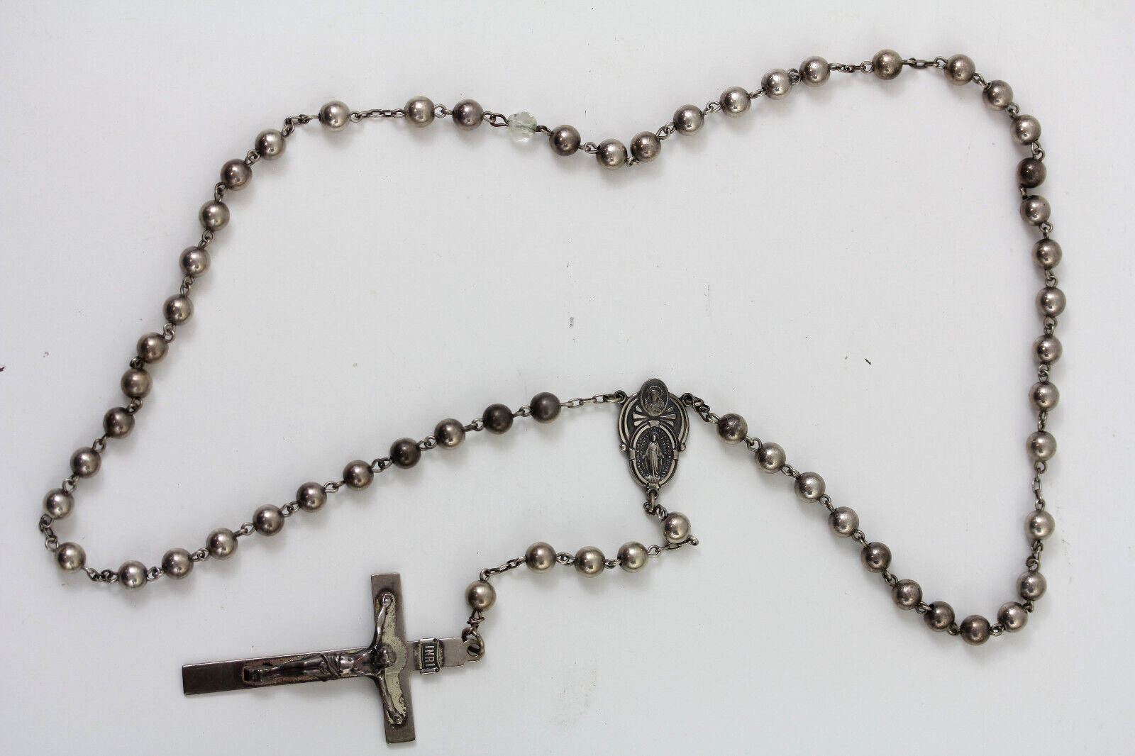 DESIGN Waterproof Stainless Steel Rosary Bead Chain Necklace In Gold Tone