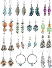 16 Pairs Silver Dangle Earrings for Women,Trendy Diamond Stud Earrings for Women