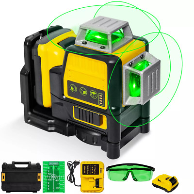 Laser Level for Dewalt 12V Green Line 3 x 360 Vertical 12 Lines +Battery+Charger