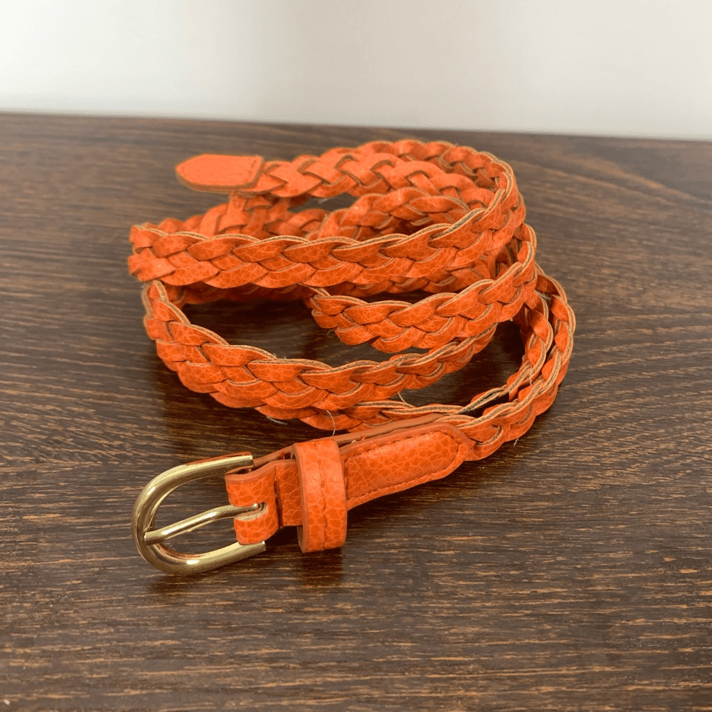 H&M Women Fine Pin Buckle Weave Braided Fashion Genuine Belt