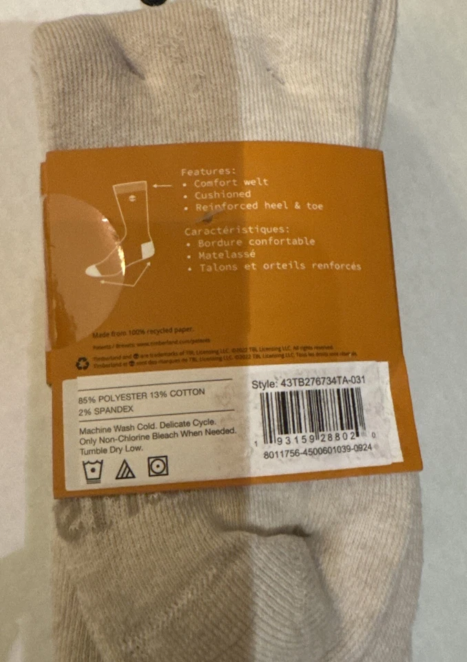 Timberland Women's Cushioned Boot Socks  3 Pairs, Size: 6.5-9.5 New, Warm - Image 4 of 4
