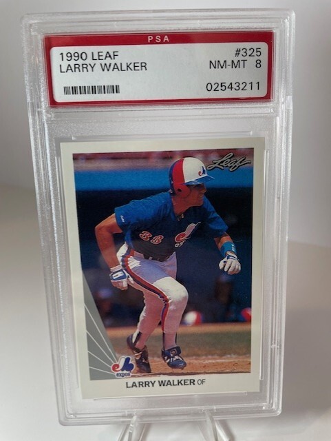 1990 Leaf Larry Walker #325 RC ROOKIE PSA 8 MN-MT Montreal Expos HOF