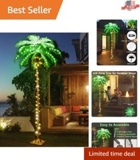 6FT LED Lighted Palm Tree with Coconuts - Easy Outdoor Artificial Palm Tree