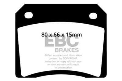EBC Yellowstuff Rear Brake Pads for Lamborghini Espada 3.9 (68 > 78)