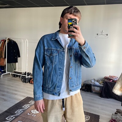 Levi's Vintage 90s Herren Blau Trucker Jeansjacke Größe M/L
