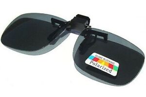 Large Polarized Lens  Glare Block Clip On Flip Up Sunglasses Glasses Driving