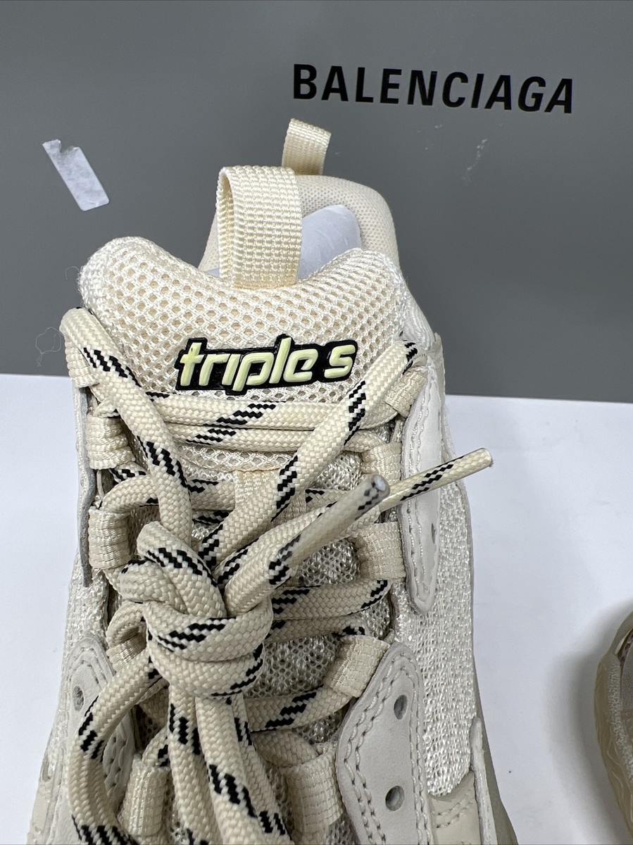 Balenciaga Triple S Men\'s Beige Rubber Sneakers Size EU 40 US 7 With Box Balenciaga Triple S Men main image 2