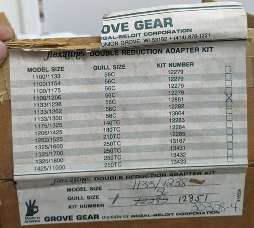 NOS! KIT ADATTATORE INGRANAGGI GROVE 12851 56C 1133/1238 FLEXALINE Surplus - Foto 2 di 2