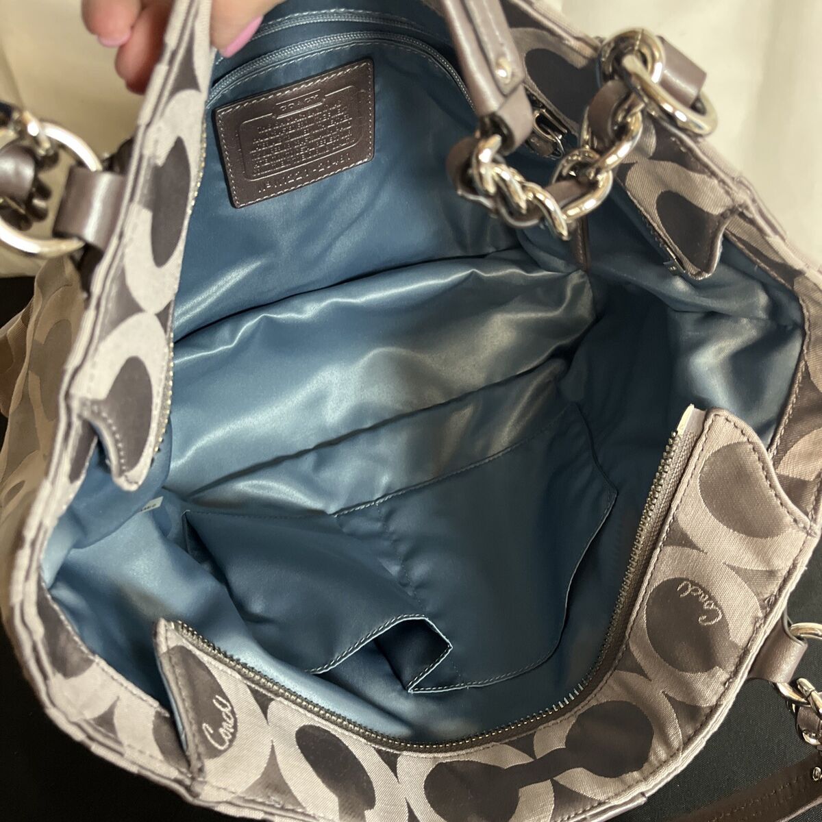 Coach Gray Madison Satin Tote NWOT 20481 | eBay Coach Gray Madison Satin Tote NWOT 20481 | eBay