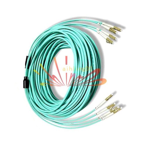 50m LC-LC MM 4 Strand Armored 10G OM3 Fiber Cable Fiber Optic Jumper Patch Cord - Afbeelding 5 van 8