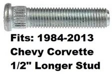 1/2" LONGER than Stock WHEEL STUD BOLT 1984-2013 Corvette C4 C5 C6 length 54mm @