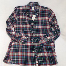 NWT boys Gap Kids blue green plaid light flannel button down shirt XL 12