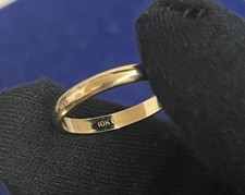 Elegant 10k Gold Filled ring Sz 4.75 Plain Wedding Band 2.9mm gf Victorian CLEAN
