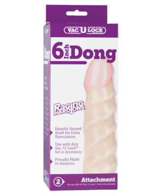 Vac-u-lock 6'' Raging Hard On Realistic Dong - White