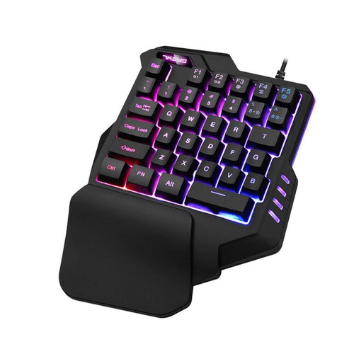 One Handed Gaming Keyboard RGB Backlit 35 Keys Portable Mini Gamer Keypad for PC - Picture 14 of 18