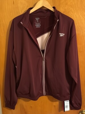 Reebok Track Jacket Womens 1X Burgundy