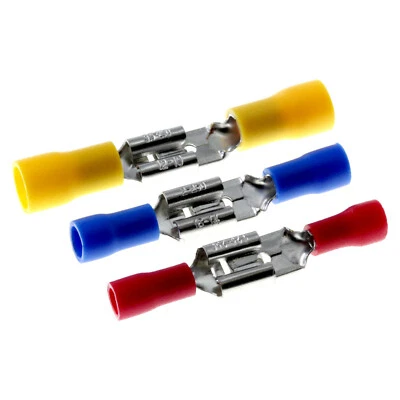 DIY-24H Flachstecker Flachsteckhülsen Kabelschuhe Verbinder 2,8/4,8/6,3mm² rot blau gelb