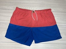 Vintage Chubbies Men  s Unlined Swim Trunks Size XL Made USA Blue Pink Salmon