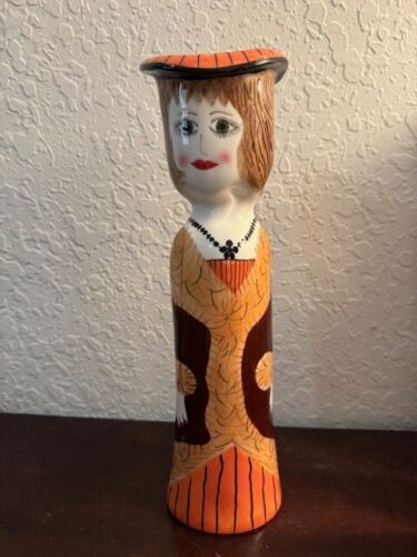 Susan Paley By Ganz "Laurie" Ceramic Vase / Candle Holder 11" X 3" - Picture 1 of 2