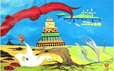 PAINTING Art Surrealism - Feast Ability I (No1) ORIGINAL . Series of 3 