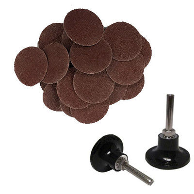 100 - 3'' Roloc A/O Quick Change Sanding Disc 24 Grit and Mandrel Disc Holder