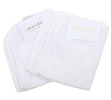 Graccioza Ropa de Baño de Lujo Abeja Waffle Blanco 30x30 cm Paño Paquete de 2