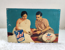 Vintage Indian Couple White Det Detergent Powder Advertising Tin Sign TS586