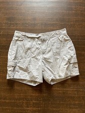 Women's GLORIA VANDERBILT Beige Brown Khaki Cotton Shorts Size 14
