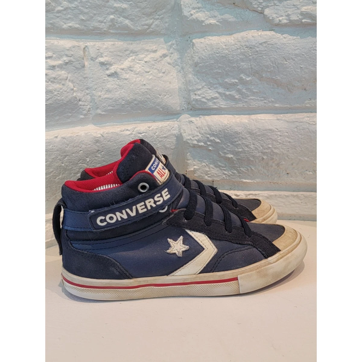 Converse Pro Blaze Strap Boys\' Hi Top Sneakers Leather Youth size 3 | eBay