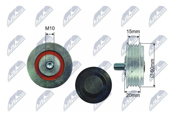 Original NTY Umlenk-/FüHrungsrolle Keilriemen RNK-AU-036 FüR Audi Skoda VW-image