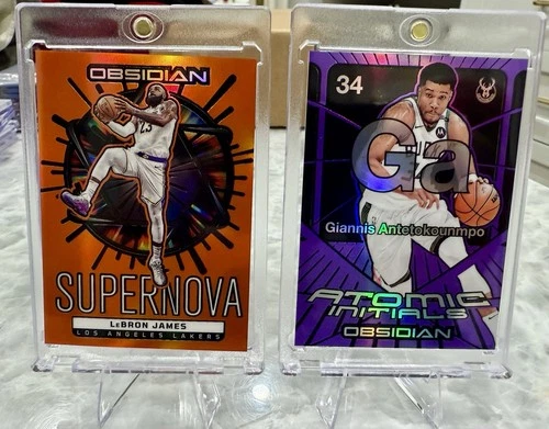 2024/25 Panini Obsidian LeBron James Supernova/99 + Giannis Atomic /75! 2 CARDS