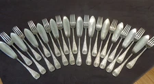 Silverplate Flatware Lot of 12 Fish Sets Cooper Bros & Sons England