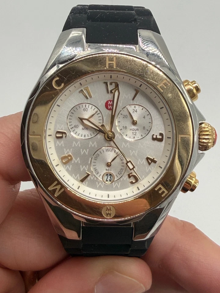 Reloj para mujer Michele Deco Tahitian Jellybean correa de silicona negra Foto 3 de 4