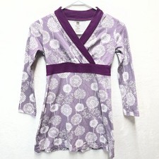 Tea Collection Kimono Dress Girls 7 Lilac Dandelion Floral Cotton