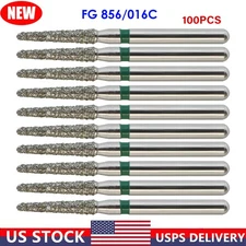 100X Dental Diamond Bur FG 856/016C Round End Taper Super Coarse Grit High Speed