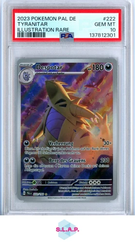TYRANITAR POKEMON 222/193 2023 PALDEA EVOLVED ART RARE GERMAN PSA 10