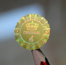 Hologramm Aufkleber Rund 20mm 3D Original / Krone Sicherheitssiegel Sealed