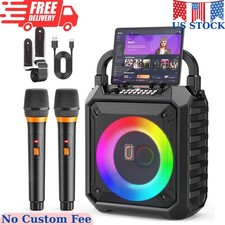 Rechargeable Karaoke Speaker with HD Sound  Colorful LED Lights for Parties