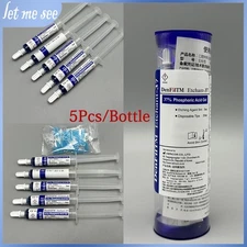 5Pcs Dental Acid Etching Gel 37% 5ml/Syringe Teeth Adhesive Gel with 20Pcs Tips