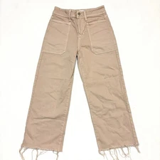 Just Black Denim Jeans Womens 26 Nautical Wide Leg High Rise Patch Pockets Crop