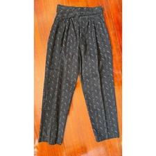 Vintage 70  s Joe BenBasset Union Made Black Corduroy Tapered Funky Belt Pants XS