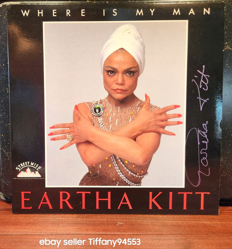 Eartha Kitt Where is My Man AUTOGRAPHED 12" Single 1983 FIRST PRESSING