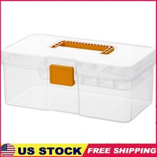 Transparent Portable Storage Organizer W/ Removable Dividers Home  Office New