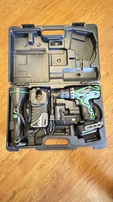 Used Hitachi DS 12DVF3 12V Cordless Drill Driver w/Batterys/Charger/Case